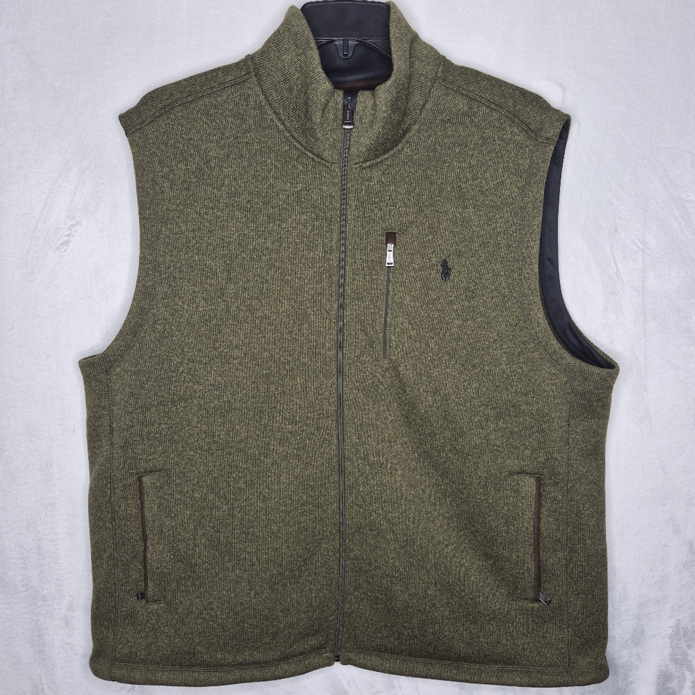 Polo Ralph Lauren Olive Full Zip Vest Size XXL
